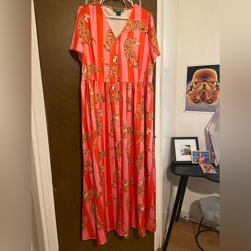 Vibrant Tiger Print Dress